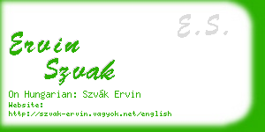 ervin szvak business card