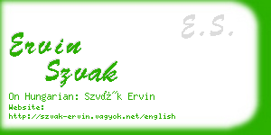 ervin szvak business card